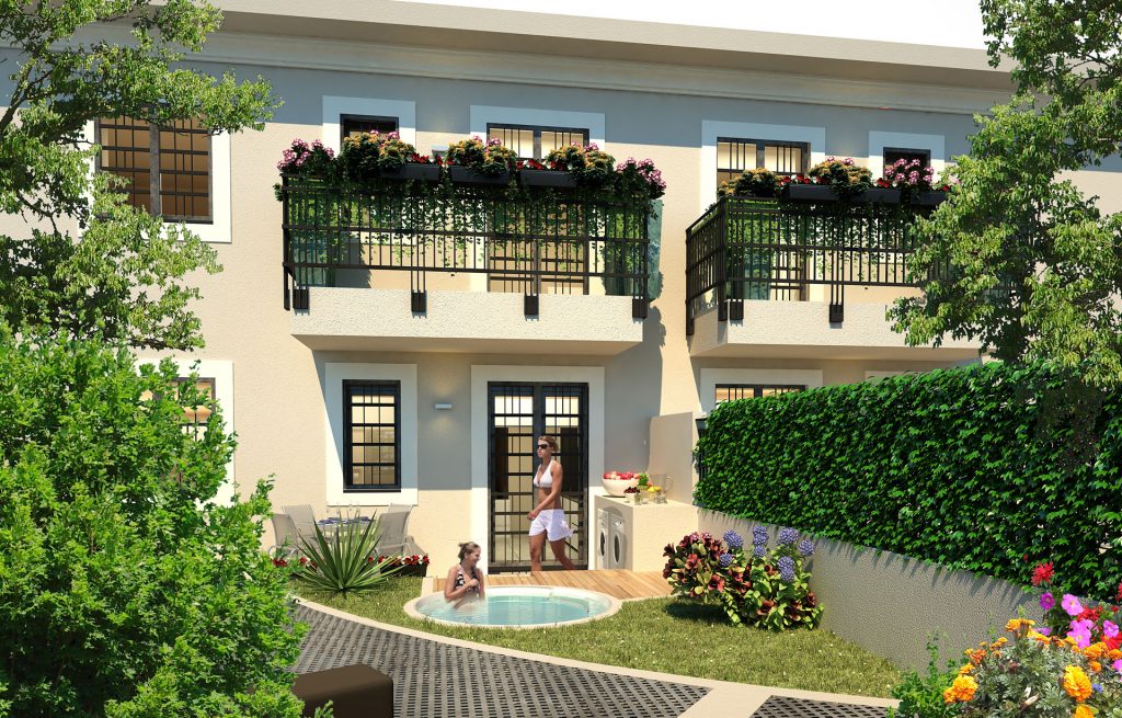 giardino e piscina dell'appartamento Dalì