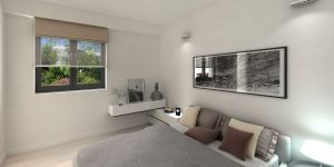 camera da letto immersa in villa Pamphili