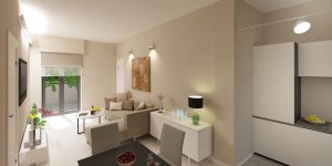 sala da pranzo e salotto luminosi e immersi nel parco Pamphili
