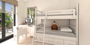 camera dei bambini, con balconcino