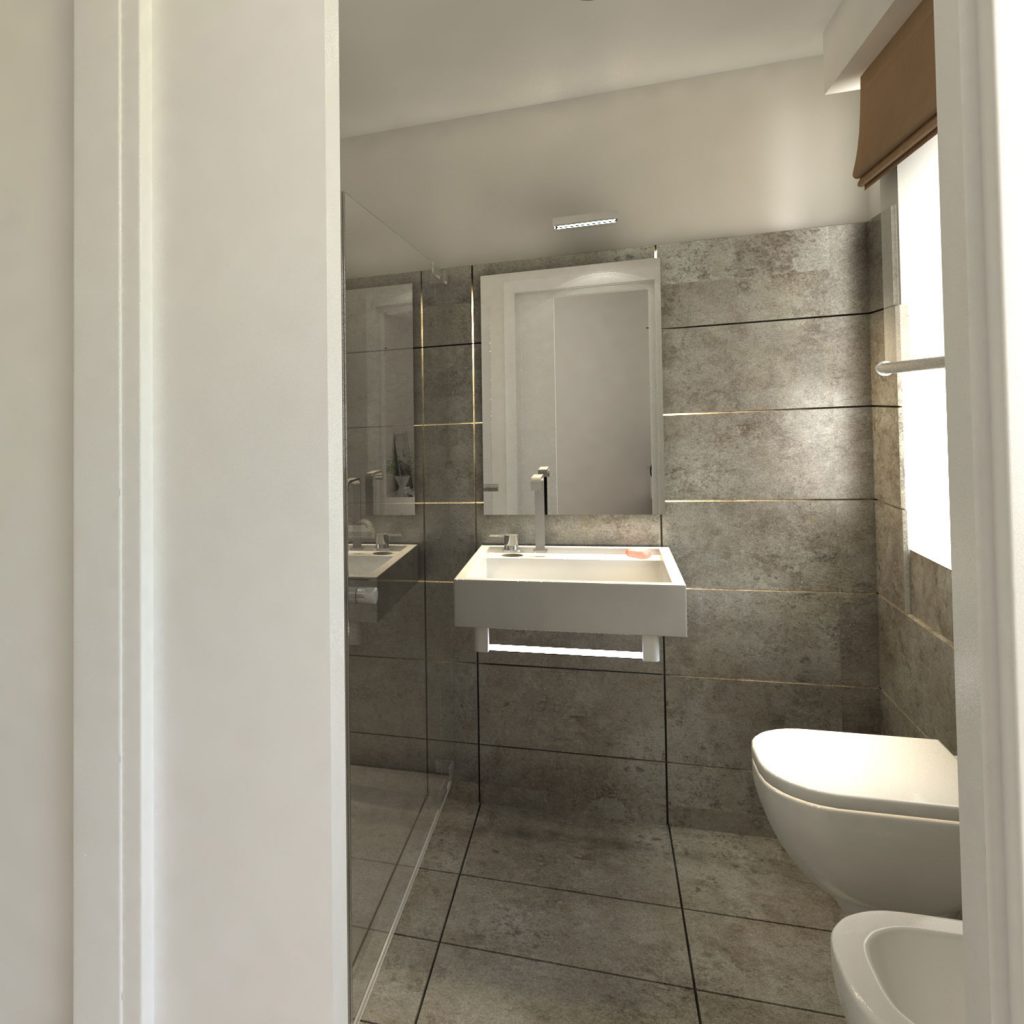 bagno illuminato villino
